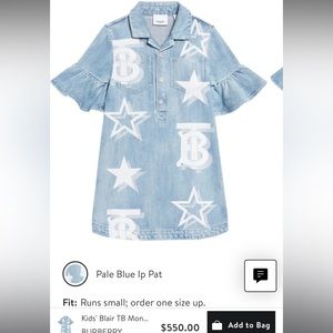 Little Girl's & Girl's Blair Star & Monogram-Patterned Denim Dress